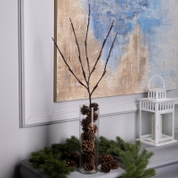 Светодиодная ветка 70 см, 20 LED, коричневая, AAх2 (не в комплекте), свечение тёплое белое