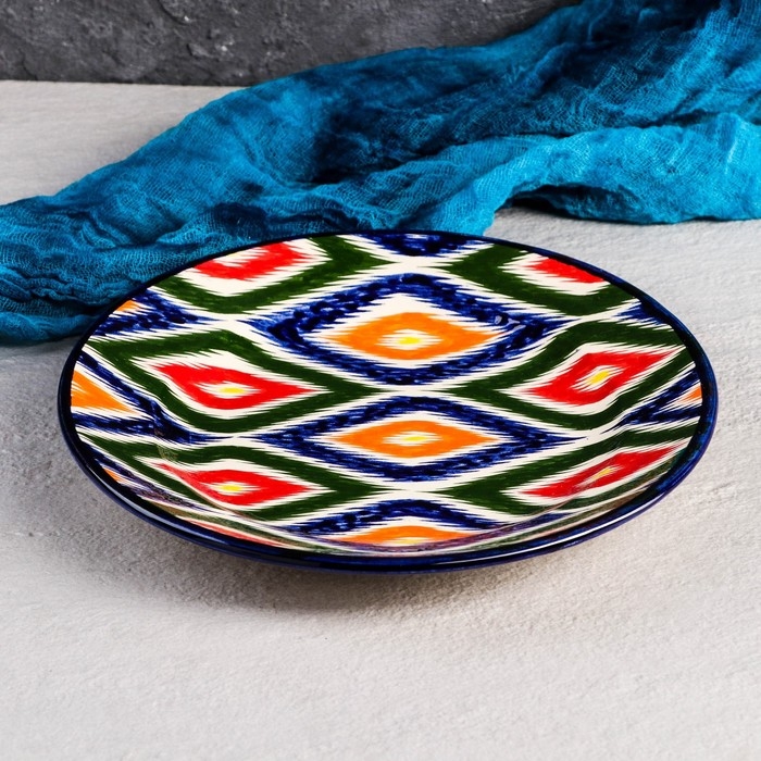 Тарелка Риштанская Керамика Тарелка Риштанская Керамика "Атлас", плоская, 22 см