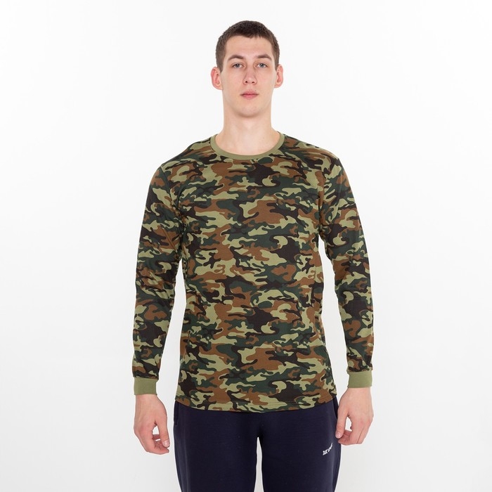 Лонгслив мужской с начёсом, цвет МИКС камуфляж коричнево-зелёный, размер 50 Лонгслив мужской с начёсом, цвет МИКС камуфляж коричнево-зелёный, размер 50