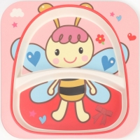 Набор бамбуковой посуды &laquo;Бабочка&raquo;, 5 предметов: тарелка, миска, стакан, вилка, ложка