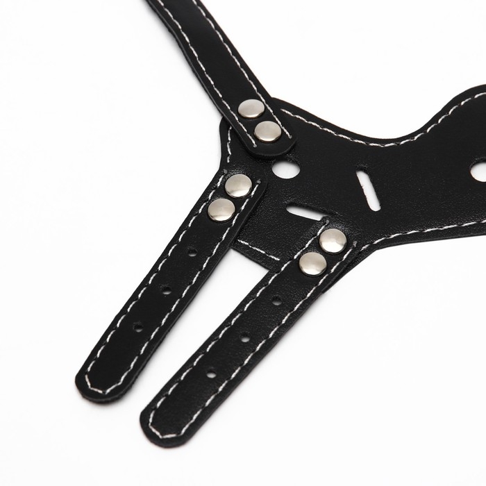 Намордник из прессованной кожи регулируемый, №1, ДН 4,5 см, ОМ 13-20 см, чёрный Намордник из прессованной кожи регулируемый, №1, ДН 4,5 см, ОМ 13-20 см, чёрный