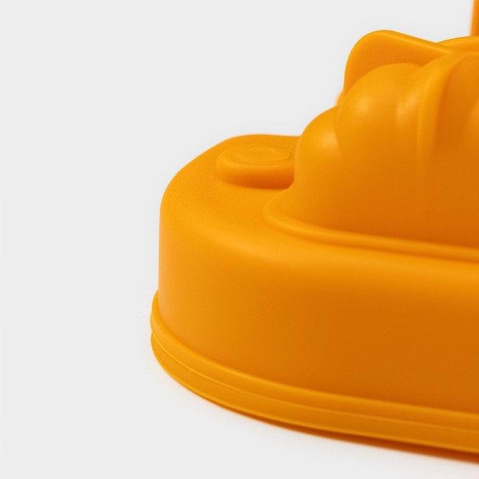 Форма для льда Доляна &laquo;Тыква&raquo;, силикон, 4 ячейки, 15,4&times;14&times;4,5 см, цвет оранжевый