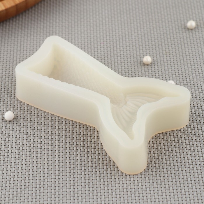 Молд для шоколада Доляна &laquo;Хвост русалки&raquo;, силикон, 9,5&times;5,5&times;2 см, цвет белый