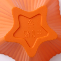 Набор форм для выпечки Доляна &laquo;Риб.Звезда&raquo;, силикон, 7&times;7&times;3,5 см, 6 шт, цвет оранжевый