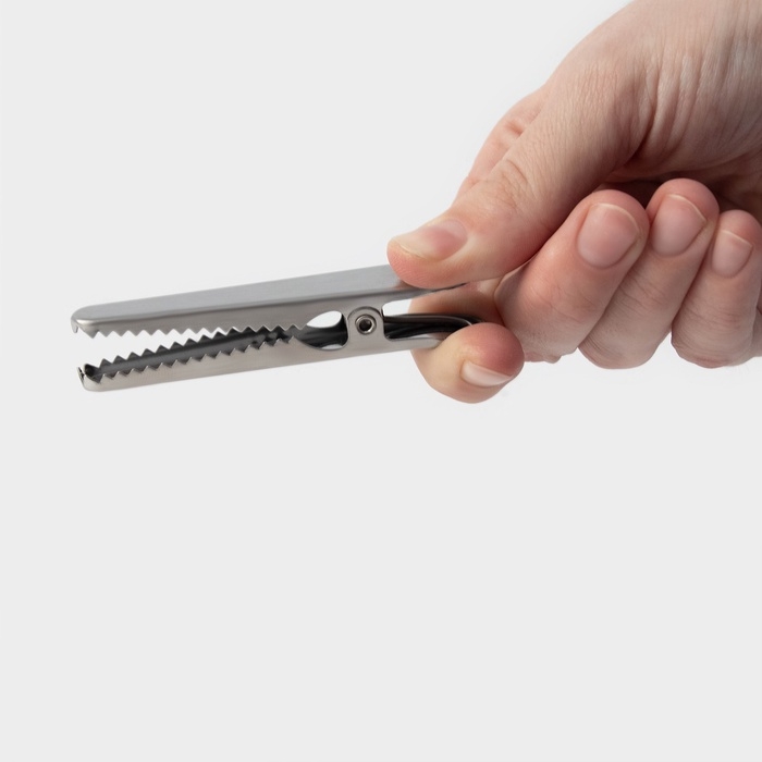 Зажим для пакетов Magistro «Крокодил», 9 см, нержавеющая сталь, серебристый Зажим для пакетов Magistro «Крокодил», 9 см, нержавеющая сталь, серебристый