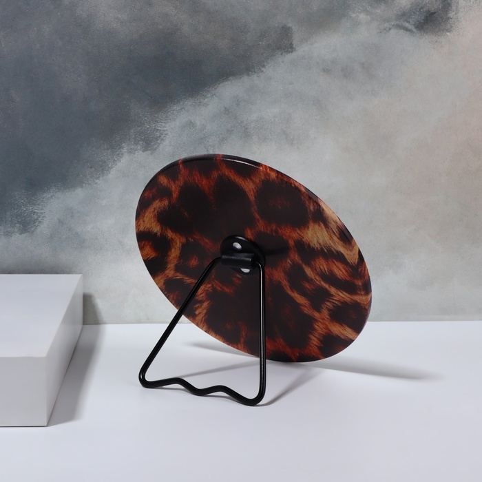 Зеркало настольное - подвесное &laquo;ANIMAL&raquo;, d зеркальной поверхности 15,5 см, цвет &laquo;леопард&raquo;