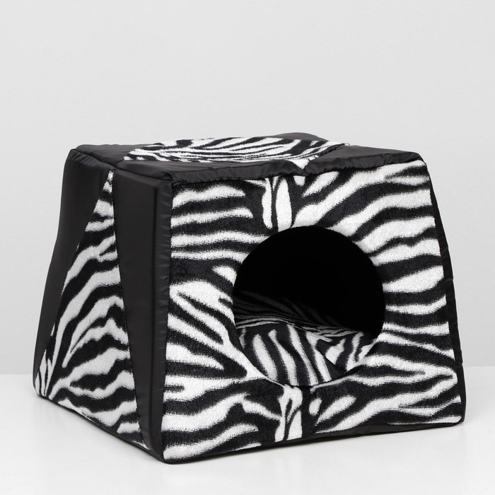 Дом-трансформер трапеция 43 х 43 х 34 см, расцветка зебра Дом-трансформер трапеция 43 х 43 х 34 см, расцветка зебра