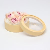 Коробка - тубус 2 в 1, с прозрачной крышкой "Бежевый", 21 х 7 - 18 х 6 см