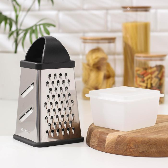 Тёрка с контейнером &laquo;Синтай&raquo;, 13&times;13,5&times;24 см, цвет ручки чёрный