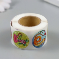 Наклейка бумага "Змейки" d=2,5 см 252 шт в рулоне Наклейка бумага "Змейки" d=2,5 см 252 шт в рулоне