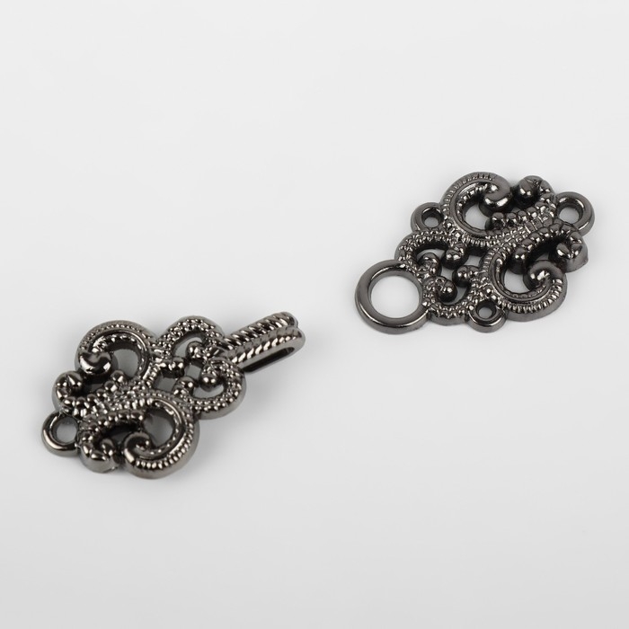 Декоративная застёжка, 4,5 &times; 1,5 см, цвет чёрный