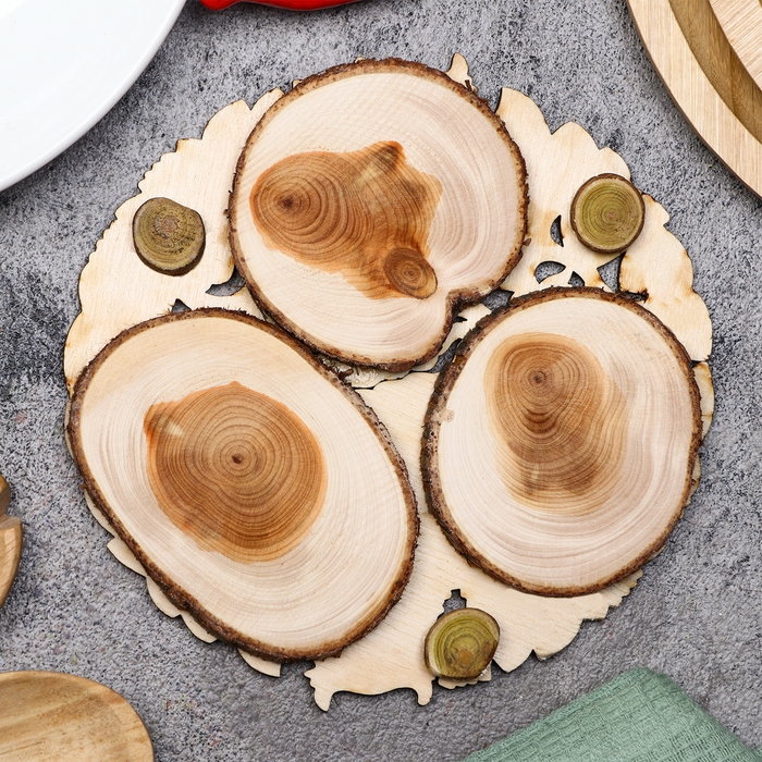 Подставка под горячее Подставка под горячее "Сова", D = 15 см, можжевельник