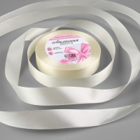 Лента атласная, 20 мм &times; 23 &plusmn; 1 м, цвет сливочный №02