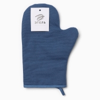 Варежка-прихватка Этель Freedom 20х28см, цвет синий, лён 56%, хлопок 44% 405 г/м2 Варежка-прихватка Этель Freedom 20х28см, цвет синий, лён 56%, хлопок 44% 405 г/м2