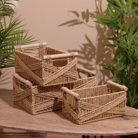 Набор плетёных корзин, 3 шт, 36х31х25 см