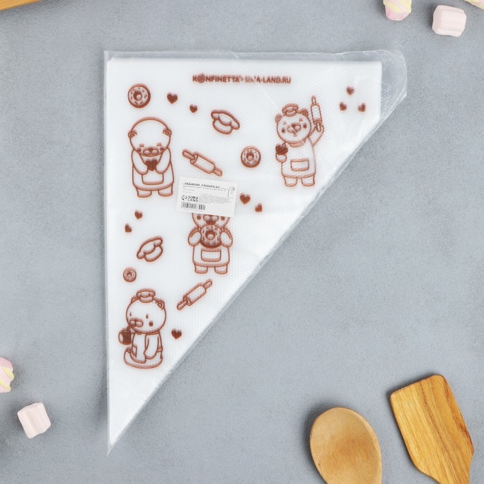 Кондитерские мешки «Мишки»,(L) 38 х 24 см, 50 шт Кондитерские мешки «Мишки»,(L) 38 х 24 см, 50 шт