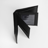 Портмоне мужское без застёжки, 3 в 1, отдел автодокументов, паспорта, карт, купюр, цвет чёрный Портмоне мужское без застёжки, 3 в 1, отдел автодокументов, паспорта, карт, купюр, цвет чёрный