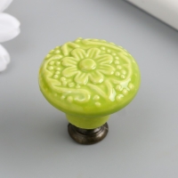 Ручка для шкатулки керамика, металл "Цветок" фисташка 3,4х3,4х3,4 см Ручка для шкатулки керамика, металл "Цветок" фисташка 3,4х3,4х3,4 см