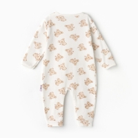 Комбинезон детский (3 шт.), цвет бежевый/зелёный/белый, рост 86 см