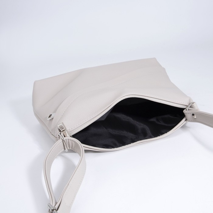 Сумка кросс-боди на молнии, цвет серо-бежевый Сумка кросс-боди на молнии, цвет серо-бежевый