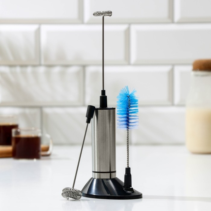 Капучинатор с ёршиком для кружек, нержавеющая сталь Капучинатор с ёршиком для кружек, нержавеющая сталь