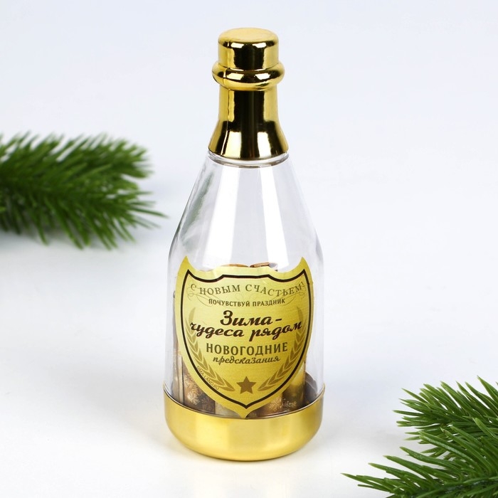 Новогодние пожелания в бутылке &laquo;Новый год: Зима - Время чудес&raquo;, 15 свитков