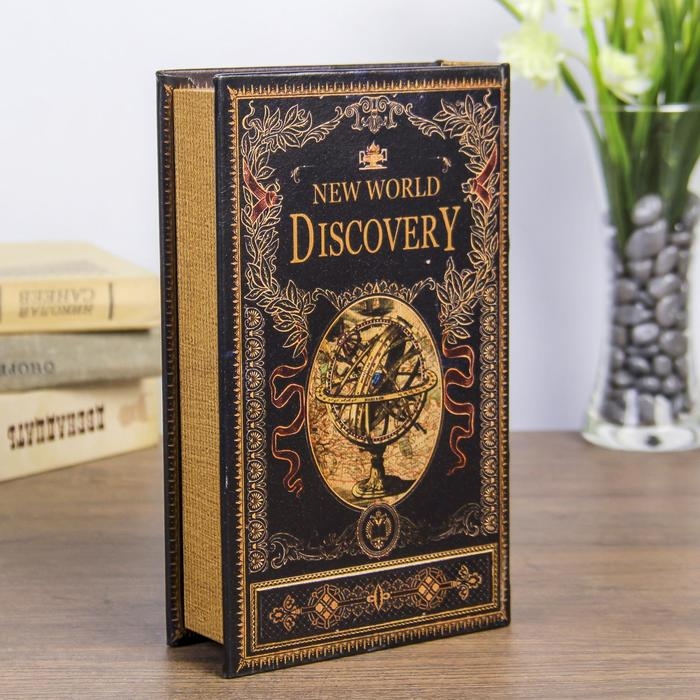 Сейф-книга дерево "Открытие нового мира" кожзам 21х13х5 см