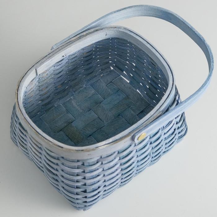 Корзина плетеная, секвойя, 17,5x15x11,5/23,5 см, синий