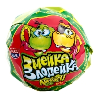 Карамель на палочке в наборе с подарком "Лизунец MAXI Змейка-Злодейка", 112 г