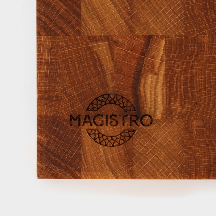 Доска разделочная Magistro, дуб, с металлической гастроёмкостью, 30,5&times;16,5&times;5 см, в крафтовой коробке