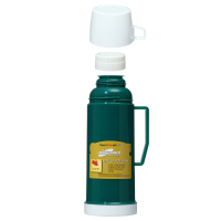 Термос 450 мл, со стеклянной колбой, 9 х 25 см, зеленый