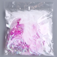 Набор для творчества и декора «Перья белые + наполнитель», цвет фуксия Набор для творчества и декора «Перья белые + наполнитель», цвет фуксия