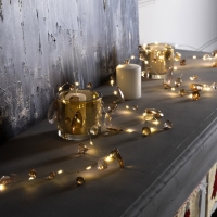 Гирлянда «Нить» 2 м роса с насадками «Золотистые лепестки», IP20, серебристая нить, 40 LED, свечение тёплое белое, ААх3 Гирлянда «Нить» 2 м роса с насадками «Золотистые лепестки», IP20, серебристая нить, 40 LED, свечение тёплое белое, ААх3