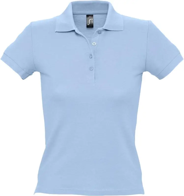 Рубашка поло женская People 210 голубая, размер S