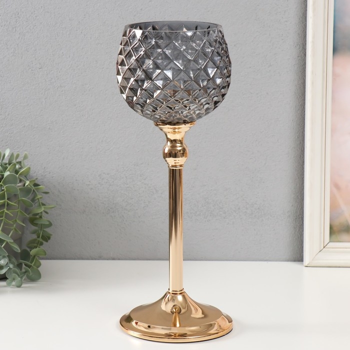 Подсвечник металл "Мерула" d=5,5см 13х13х35 см