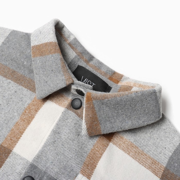 Рубашка мужская в клетку MIST, размер 56, серый