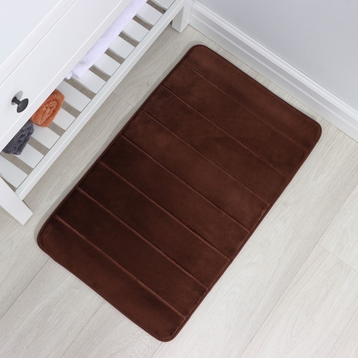 Коврик для ванной и туалета SAVANNA Memory foam, 50&times;80 см, цвет коричневый