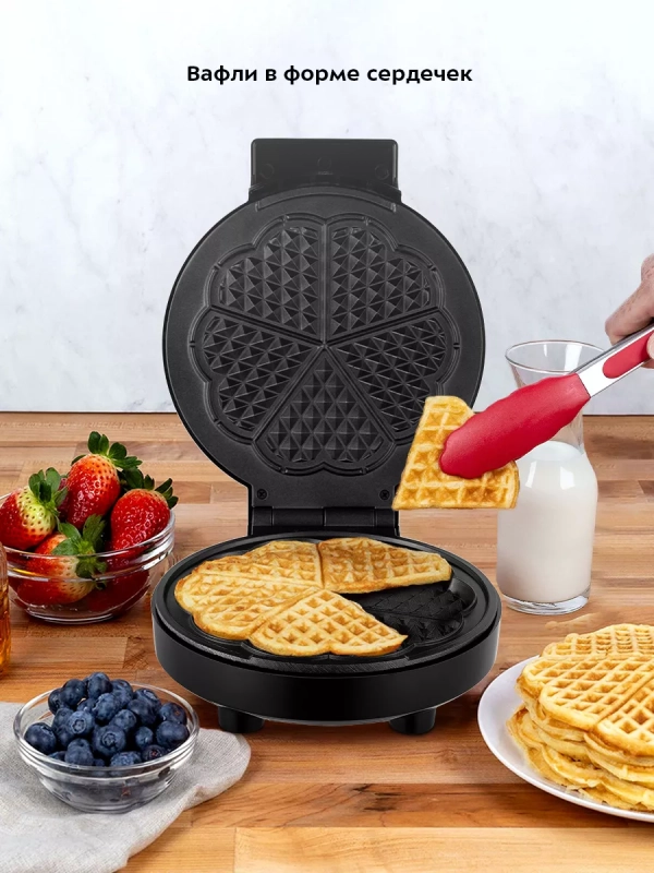 Вафельница электрическая для венских вафель КТ-3616 1000 Вт Вафельница электрическая для венских вафель КТ-3616 1000 Вт
