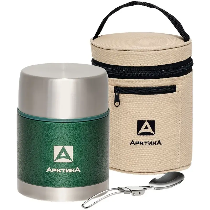 Термос для еды в чехле «Арктика 600», зеленый Термос для еды в чехле «Арктика 600», зеленый