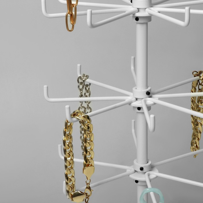 Вертушка, 2 яруса по 6 крючков и 2 яруса по 8 крючков, 17×17×32 см, цвет белый Вертушка, 2 яруса по 6 крючков и 2 яруса по 8 крючков, 17×17×32 см, цвет белый