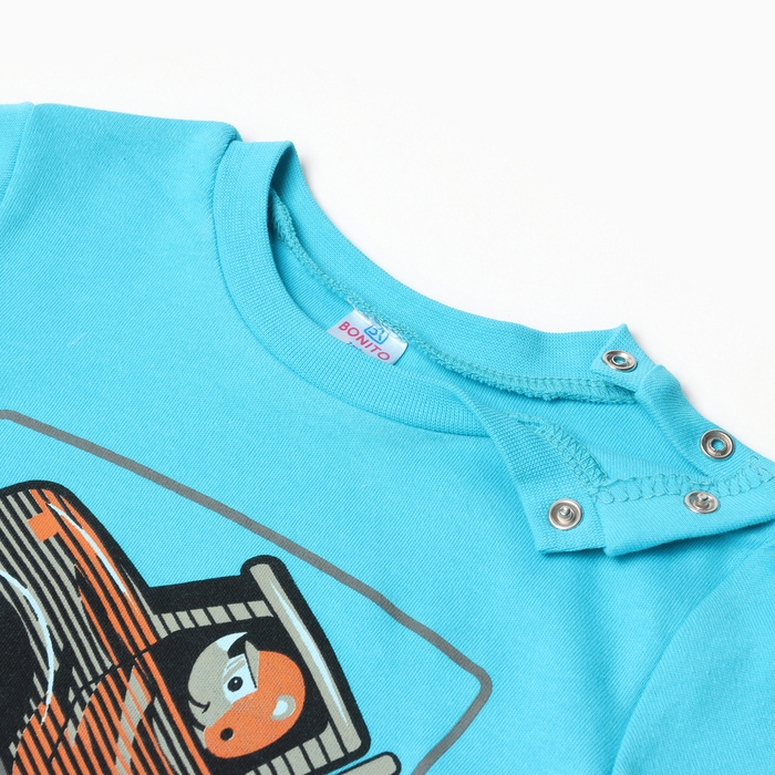 Лонгслив для мальчика, цвет бирюзовый, рост 92 см