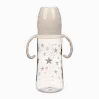 Бутылочка для кормления &Oslash;50мм ШГ, &laquo;Звезды&raquo;, 330мл, +3мес., цвет молочный
