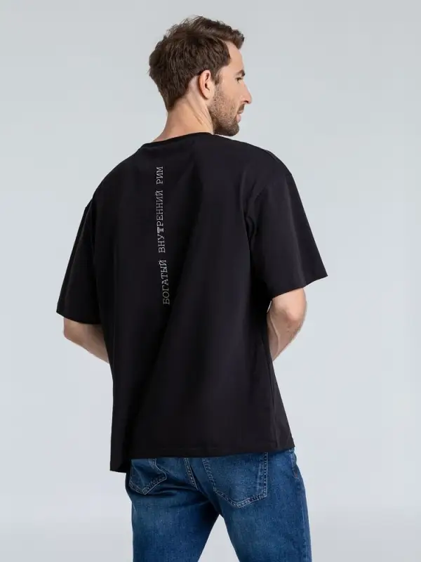 Футболка оверсайз &laquo;Внутренний Рим&raquo;, черная, размер XS/S