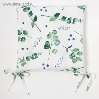 Сидушка на стул "Доляна" Eucalyptus 42х42х7 см, 100% хлопок, 164 г/м2 Сидушка на стул "Доляна" Eucalyptus 42х42х7 см, 100% хлопок, 164 г/м2