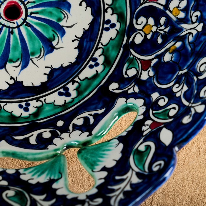 Фруктовница Риштанская Керамика Фруктовница Риштанская Керамика "Узоры", 25 см, синяя