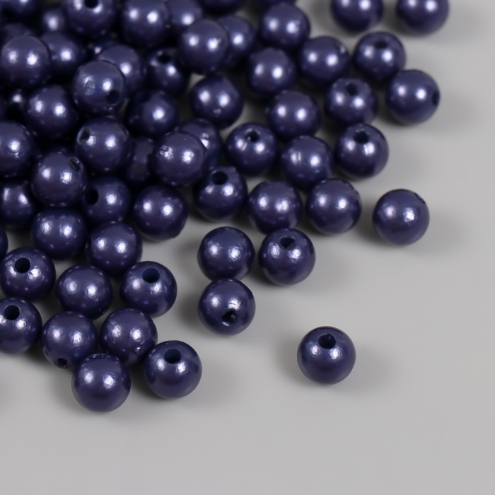 Набор бусин "Жемчуг" d 8 мм, 250 гр, синий