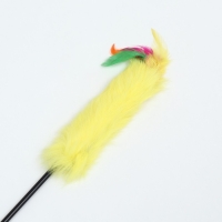 Дразнилка меховая "Камыш", жёлтая