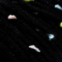 Пряжа 60% акрил, 30% кашемир, 10% шёлк "Веснушки" 50 гр 80 м цвет 20В чёрная