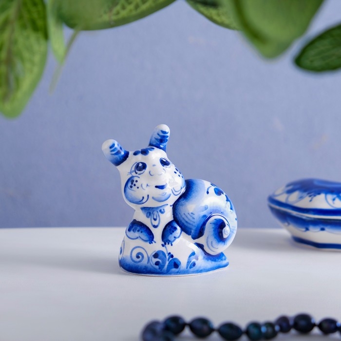 Сувенир &laquo;Улитка&raquo;, средняя, 6 см, гжель