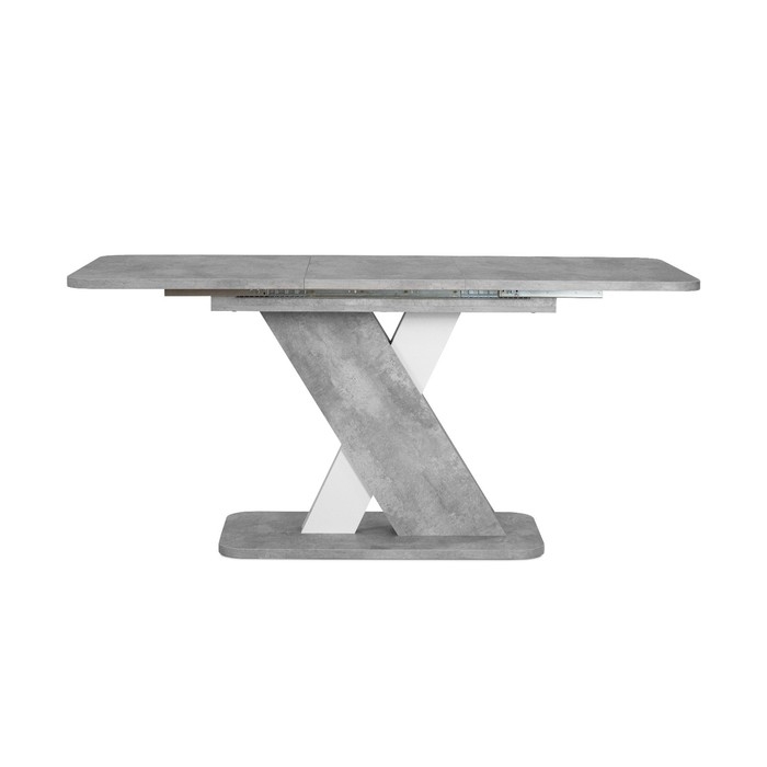 Стол кухонный раскладной Аврора, 1200(1600)х750х755, Цемент светлый/Белый